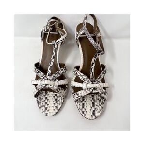 Devani Shoes Sandals Sz 9.5 Black White leather Slingback Open Toe NEW